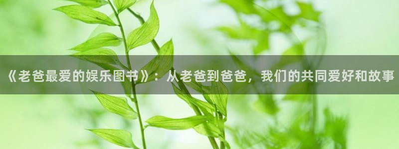 500彩票网2平台注册：《老爸最爱的娱乐图书》：从老爸到爸爸，我们的共同爱好和故