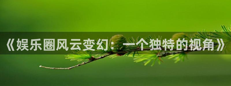 500彩票网注册：《娱乐圈风云变幻：一个独特的视角》